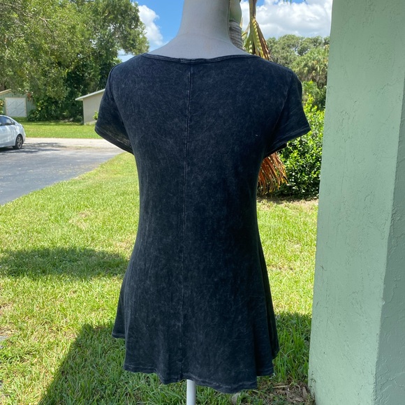 T Party Gray mineral wash mesh lace tshirt - Picture 8 of 10